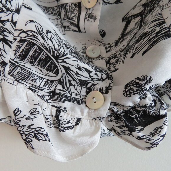 DAKOTA JINX Claudinha Ruffle Blouse in Black Toile Jolie Romantic - Size L - Picture 10 of 15